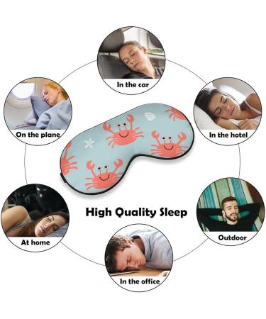 Soft Blackout Eye Mask for Sleeping | Adjustable Straps | Red Crabs & White Shells Design | Travel Comfort - Shop Now - Buy Online on GoSupps.com