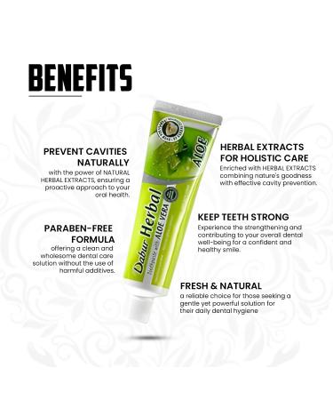 Dabur Ayurvedic Herbal Naturals Aloe Vera Toothpaste 100ml - Best Natural Oral Care for Healthy Teeth & Gums | International Shipping Available - Buy Online on GoSupps.com