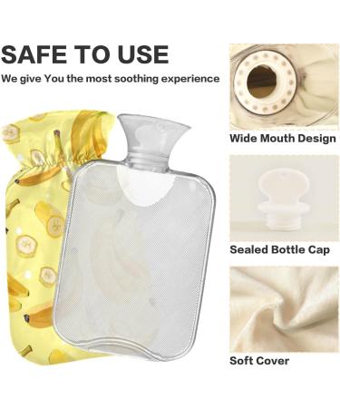 NAANLE Cartoon Fruit Banana Bottle - 2L Transparent Hot Water Bottle for Bed & Pain Relief | Heat & Cold Therapy - Buy Online on GoSupps.com