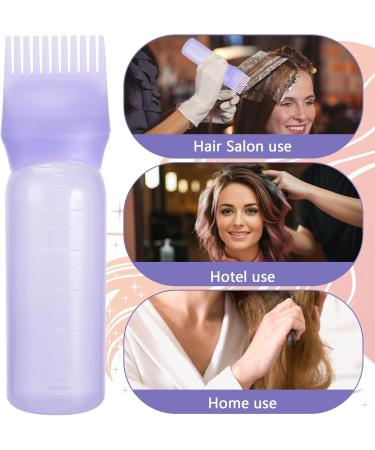 Collazoey 3-Piece Hair Oil Applicator Bottle Set - 180ml with Gradual Scale for Home Salon | Perfect Scalp Oil Applicator & Colored Accessories - Buy Online on GoSupps.com