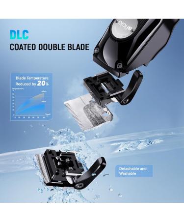 Professional Hair Clippers for Men - Cordless Trimmer Set with Brushless Motor DLC Blade & Charging Stand - Perfect Gifts Black - Buy Online on GoSupps.com