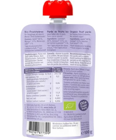 HOLLE Apple handle and passion fruit pouch Holle 100 g - Buy Online on GoSupps.com