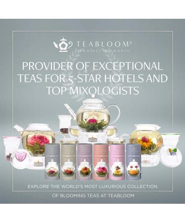 Teabloom Flowering Tea Gift Set - 12 Hand-Tied Varieties - Blooming Tea Flowers - Green Tea Leaves & Edible Flowers - 12-Pack Canister - 36 Steeps - Buy Online on GoSupps.com