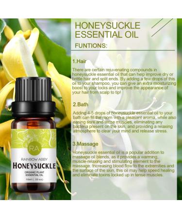 2-Pack Honeysuckle Essential Oil - 100% Pure Organic Flower Oil for Diffuser, Massage, Skin Care, Sleep - 10ML - Buy Online on GoSupps.com