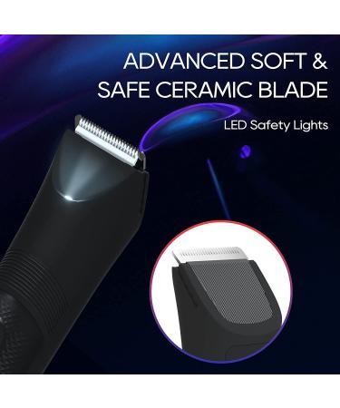FLOVES Electric Body Hair Trimmer for Men - Pubic Groin Balls Trimmer | LED Light, Rechargeable, Waterproof | Male Hair Removal Razor - Buy Online on GoSupps.com