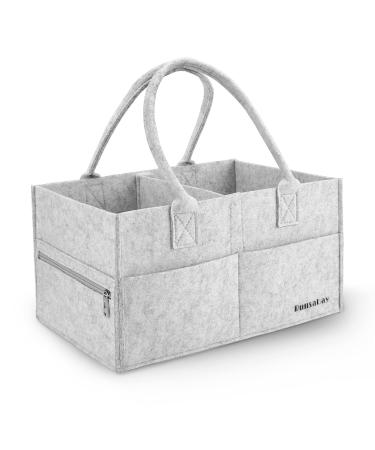 Runsabay Baby Diaper Caddy Organizer | Portable Nursery Essentials Storage Basket Bin for Changing Table and Car | Shower Basket for Newborn Boy and Girl | Gray Regular - Buy Online on GoSupps.com