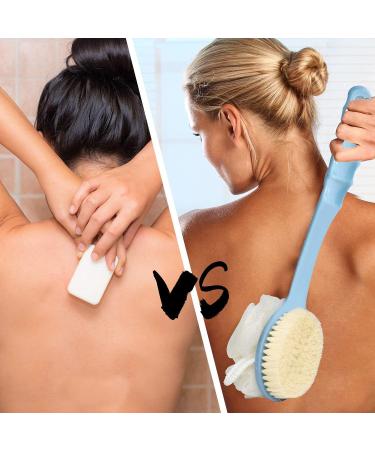 Qymwanna 2 Pack Bath Brush Set for Dry and Wet Use - Long Handle Shower Brush & Round Back Brush - Gentle Exfoliating for Softer Skin - Improve Circulation - Buy Online on GoSupps.com