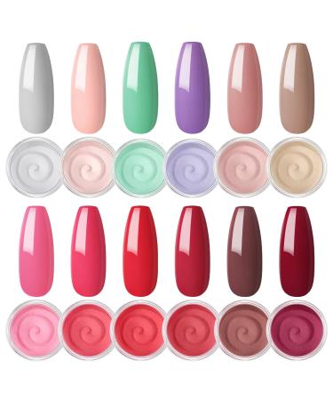 Dipping Powder 12 Colors Kit for DIY Nail Art No Need for Lighting Simple Operation Long Lasting for Beginner Nail Salon Home color10