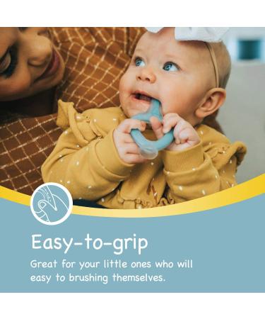 Papablic Infant Training Toothbrush 2 Pack - Soft Silicone Baby Toothbrush for Ages 4 Months and Up - BPA Free - Yellow & Blue - Buy Online on GoSupps.com