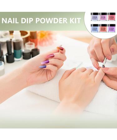 6pcs Dip Powder 6 couleurs en acrylique Piche de trempette ongles Pas de lampe UV/LED requise Kit bricolage s chage s chage pour les d butants pour les d butants Manucure - Buy Online on GoSupps.com