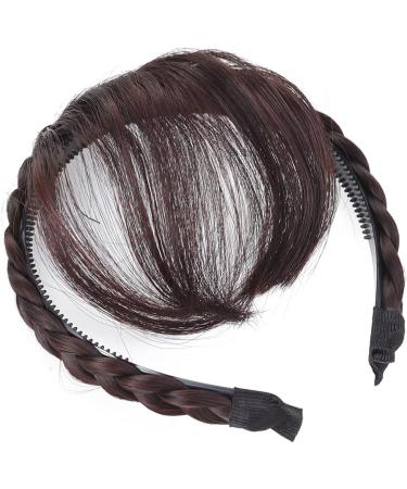 SHERCHPRY Forehead Hair Extension Clip On Bangs Extensions braid headband Braided Hair Hoop hair barrettes for women fringe hair extensions bangs hair clip hair quality explosive clip Miss Brown Medium - Buy Online on GoSupps.com