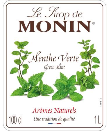 MONIN Premium Green Mint Syrup 1L - Ideal for Cocktails and Mocktails | Vegan-Friendly & Allergen-Free | 100% Natural Flavours - Buy Online on GoSupps.com