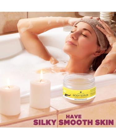 Organic Vanilla Patchouli Body Scrub Exfoliator | Deep Cleanse Soft Skin & Acne Treatment | Ideal for Self Tanning - Buy Online on GoSupps.com