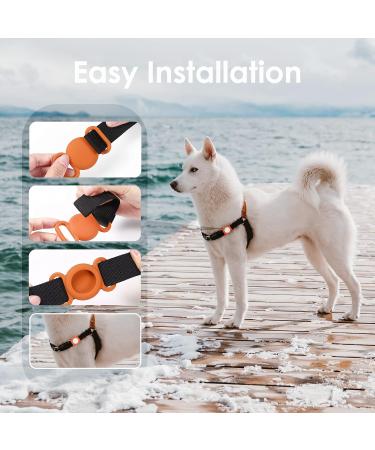 Orange Yellow Airtag Dog Collar - Silicone Cover for GPS Tracking - Anti-Loss & Safety Accessory for Pets - Buy Online on GoSupps.com