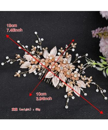 Bride Wedding Hair Comb Bridal Hair Accessories for Women Flower Rhinestone Headpiece Bridal Pearl Hair Accessories for Girls Hair Combs - Buy Online on GoSupps.com