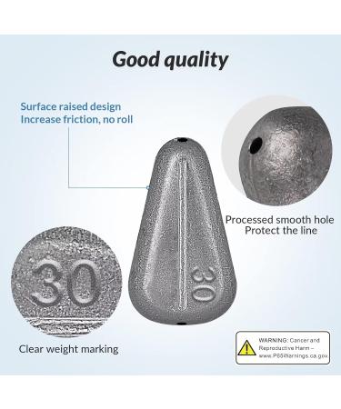 Thkfish Fishing Accessories Set - No Roll Sinker Lead Weights for Walleye Rigs | 10pcs/5pcs 1.8oz (50g) - Premium Quality Fishing Sinkers - Buy Online on GoSupps.com