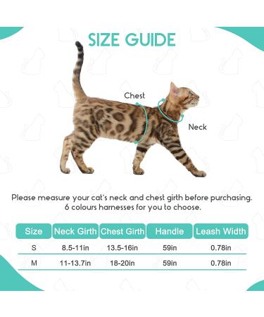 PUPTECK Cat Harness and Leash Set - Adjustable Escape Proof Vest for Small Medium Cats - Retractable Breathable Mesh with Reflective Strips - Green - Buy Online on GoSupps.com