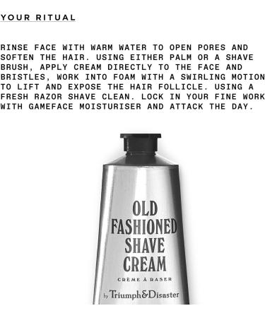 Triumph & Disaster Old Fashioned Shave Cream Tube | Alcohol-Free Shaving Lotion for Sensitive Skin - 90ml (90+ Shaves) - Buy Online on GoSupps.com