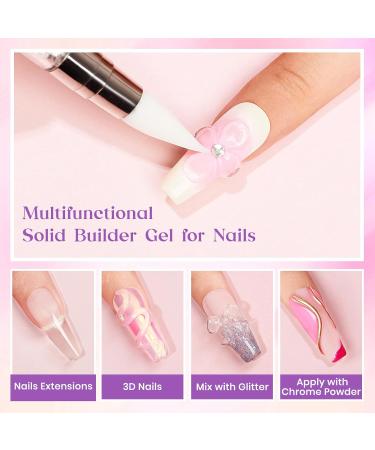 MIZHSE 60g/2.1oz Solid Builder Gel for Nail 4 in 1 Clear Sculpture Solid Nail Extension Gel for Nail Non-Sticky Hand Builder Gel Carving Gel Modeling Nail Art Gel Solid Clear Builder Gel - Buy Online on GoSupps.com