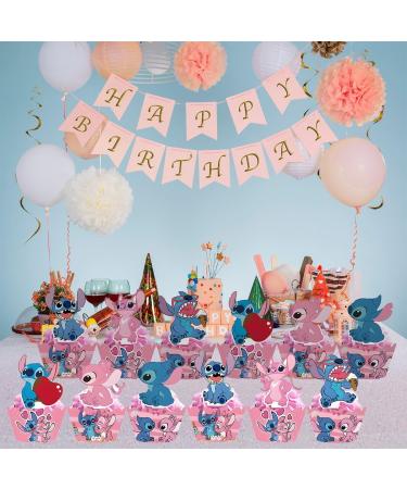 Pink Stitch Cake Cupcake and Wrappers Paper Wraps Decoration Supplies Stitch Cupcake Topper for Kids Birthday Party (Pink) - Buy Online on GoSupps.com