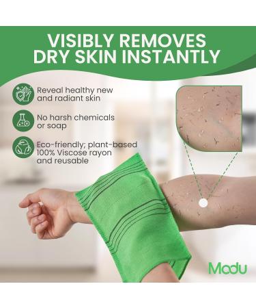 Buy Modu 5 Pcs Korean Exfoliating Mitts - Large Green Bath Washcloths | 9.1 X 6 in - Best for Exfoliation | International Shipping Available - Buy Online on GoSupps.com