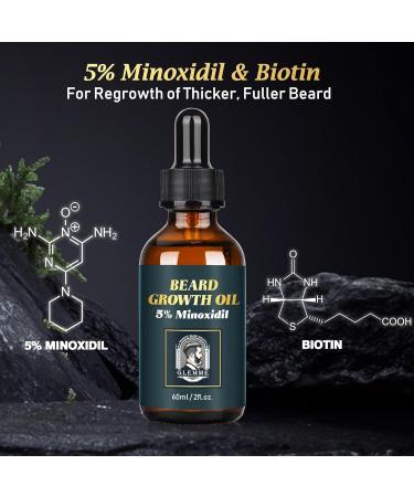 5% Minoxidil Beard Growth Kit - Biotin Oil & Balm for Patchy Beards Best Beard Growth Oil & Men's Gift - Buy Online on GoSupps.com