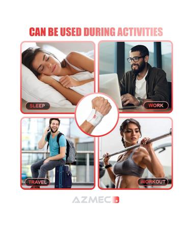 Wrist Brace for Carpal Tunnel - Adjustable Universal Wrist Wrap for Pain Relief & Weightlifting (White) | Buy Online Worldwide - Buy Online on GoSupps.com