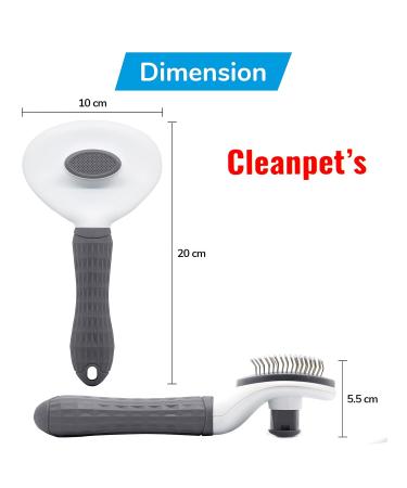 Cleanpets Self-Cleaning Dog & Cat Brush - Perfect for Short & Long Hair Removes Undercoat & Gray Fur - Buy Online on GoSupps.com