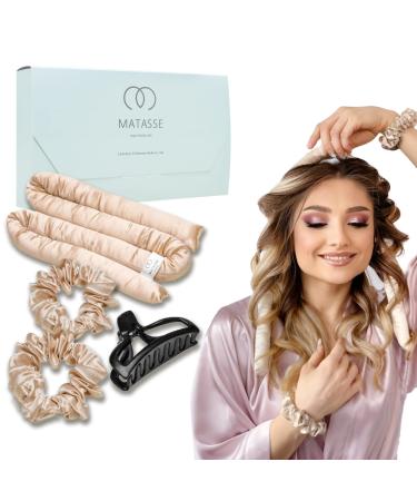 Silk Heatless Hair Curler Set - 6A Grade  22 Momme Mulberry Silk Heatless Curlers - Heatless Curling Rod Headband - No Heat Curlers for Damage-Free Hair - Easy to Use Heatless Curls for Long Hair
