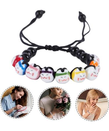 VALICLUD 2 Pcs Bracelet Couples Matching Bracelets Bead Bracelet Woven Bracelets Bracelet for Charms Couples Bracelet Bracelets Beaded Maneki Red Ceramics Miss Boy Wristband 18x1cmx3pcs Blackx3pcs - Buy Online on GoSupps.com