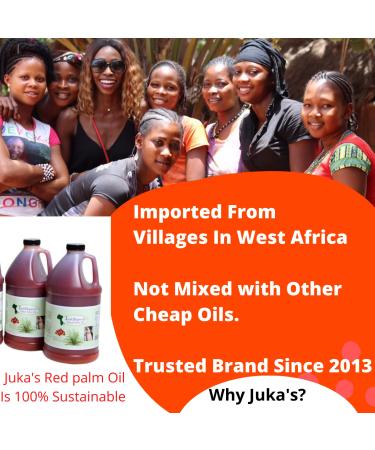 Juka's Organic Co. Red Palm Oil - 100% Organic, Authentic, Sustainable & All-Natural From Africa - 67.6 Fl OZ - Buy Online on GoSupps.com