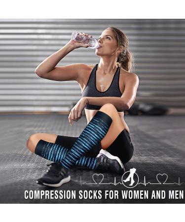 Bluemaple Copper Compression Socks for Men & Women - 6 Pairs | Best for Running Sports Hiking Travel & Pregnancy (L-XL) - Buy Online on GoSupps.com