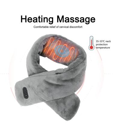Shop Heated Neck Wrap | Soft & Breathable Vibration Massage Scarf - USB-Powered Outdoor Warmth (Dark Gray) - Buy Online on GoSupps.com