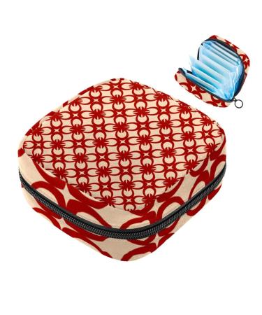 Portable women's binding-up bags menstrual cup bags feminine menstrual insert bag for teenage girls tampons for the first period repeating texture seamless multicolored 07