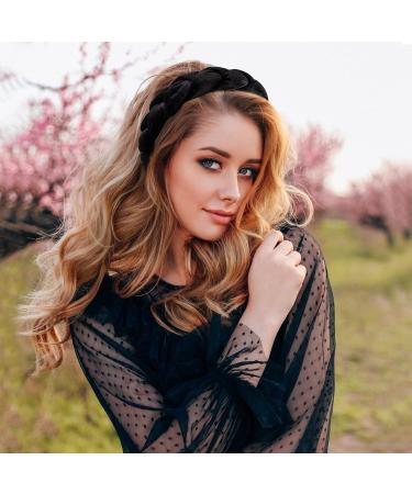 Vintage Black Braided Headband for Women & Girls | Boyrot Padded Rockabilly Hair Accessories - Buy Online on GoSupps.com