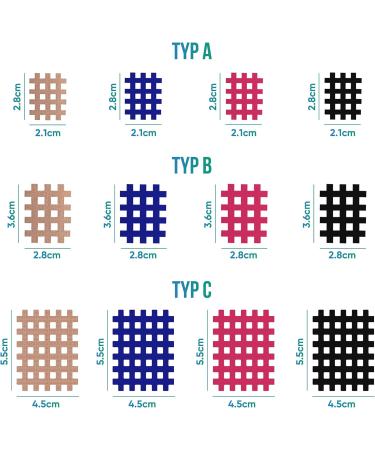 Medi-Tape Grid Tape Type C - 40 High-Quality Self-Adhesive Acupuncture Patches for Pain Relief & Scar Treatment - Versatile Beige Cross Tape - Ideal for International Shipping - Buy Online on GoSupps.com