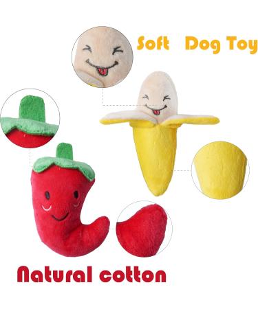 Rainbow-K9 12 Pack Dog Squeaky Toys Cute Plush Toys Stuffed Fruits Vegetables Dog chew Toy Squeaky Dog Toys for Puppy Small Dog Pets - Buy Online on GoSupps.com
