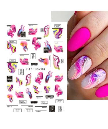 Colorful 3D Self-Adhesive Nail Art Sticker Decal Set - Halo Dye Design for Women | DIY Nail Art Decoration | Acrylic Supplies - 3 Sheets - Buy Online on GoSupps.com