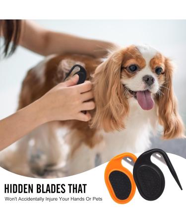 2Pcs Knotting Comb for Cats Dogs Portable Dematting Comb for Dogs Cats with Anti-Slip Handle Pet Hair Knot Remover Cat Dog Comb for Removing Tangled and Loose Hair (Black + Orange) - Buy Online on GoSupps.com