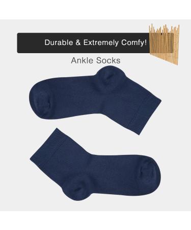 Cozyfeel Women's Diabetic Ankle Socks - 4 Pairs, Navy Blue, Size M - Buy Online on GoSupps.com