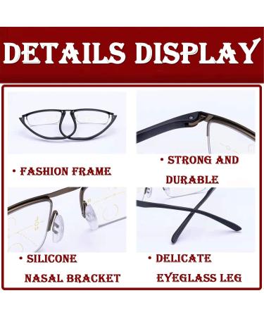 Vianys Intellireaders - Titanium Progressive Dual-Use Reading Glasses (2pcs) for Ages 60-64 (+2.50) | International Shipping Available - Buy Online on GoSupps.com