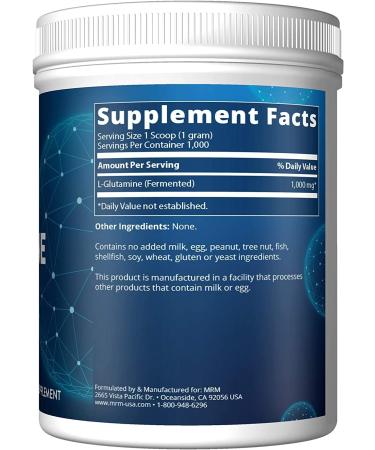MRM L-Glutamine 1000 (2.2 lbs  1000g) - Muscle Recovery Supplement - Buy Online on GoSupps.com