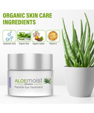 Anti Aging Peptide Eye Cream with Hyaluronic Acid, Aloe & Vitamin E - 0.5 oz | Natural Wrinkle Treatment for Dark Circles & Puffiness - Buy Online on GoSupps.com