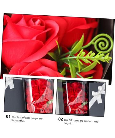 minkissy 2 Boxes Rose Bouquet Box Decorative Rose Soap Luxury for Women Bath Soaps Remembrance Shower Soap Roses Plastic Woman Tub - Buy Online on GoSupps.com