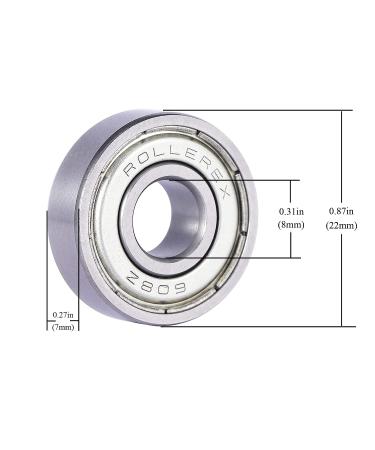 Rollerex 608ZZ ABEC-1 Wheel Bearings - 20-Pack Carbon Steel for Roller Skate Wheels, Inline, Roller Blade, Skateboard, RipStik & More - Buy Online on GoSupps.com