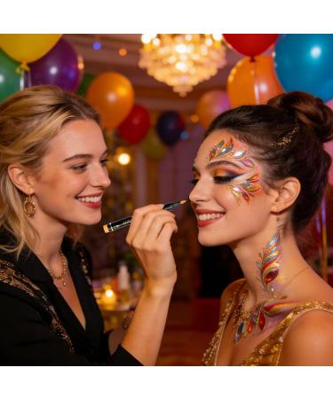 Body markers washable glitter kit 1 set of face painting pens cosmetic skin stencils colorful creative markers for children teens women men parties - Buy Online on GoSupps.com