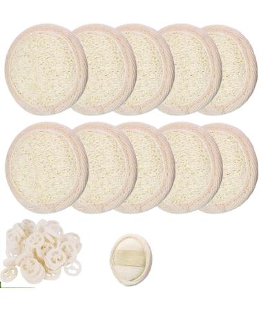 10 Pcs Natural Exfoliating Facial Loofah Scrubbers - Reusable Face Exfoliator Pad for Men and Women - Buy Online on GoSupps.com