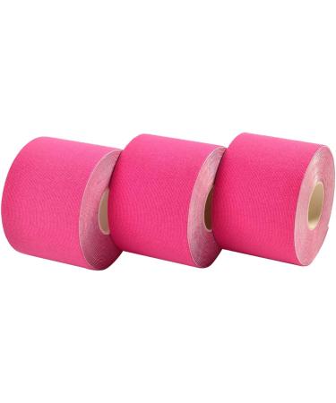 Lobtery Kinesiology Tape (3 Rolls) Waterproof Athletic Tape for Knee, Shoulder, and Elbow - Pain Relief, Latex Free - Pink, 2 x 16.4ft - Buy Online on GoSupps.com