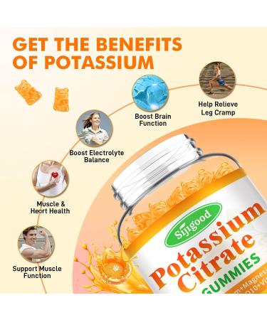 2 Pack Potassium Citrate Gummies High Potency Potassium Supplement for Muscle Health Leg Cramp Relief Electrolyte Balance Vegan Non-GMO Gluten-Free Orange Flavor 120 Count Orange 60 Count (Pack of 2) - Buy Online on GoSupps.com