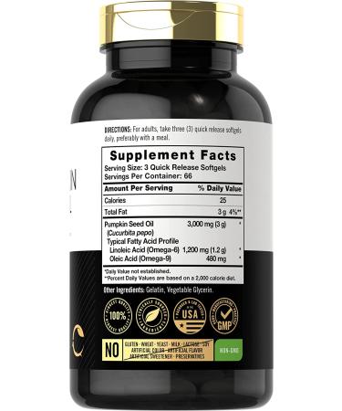 Carlyle Cold Pressed Pumpkin Seed Oil 3000mg - 200 Softgels | Premium Dietary Supplement - Buy Online on GoSupps.com